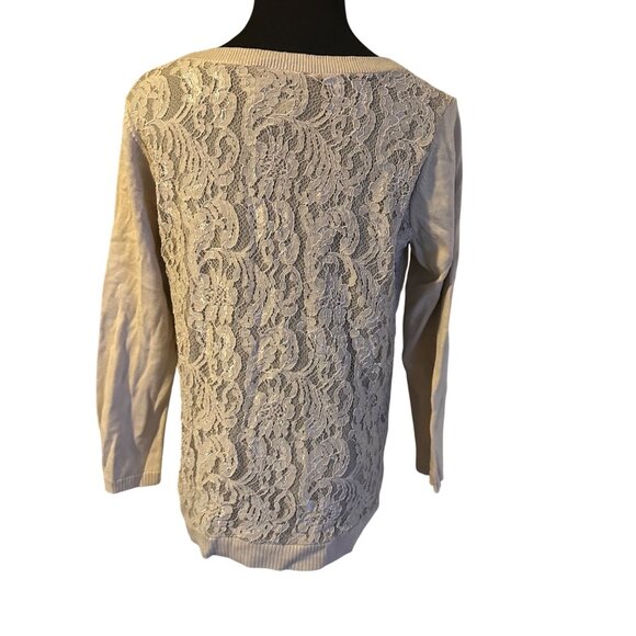 Linea by Louis Dell' Olio tan top with lace back size Small - Picture 2 of 7